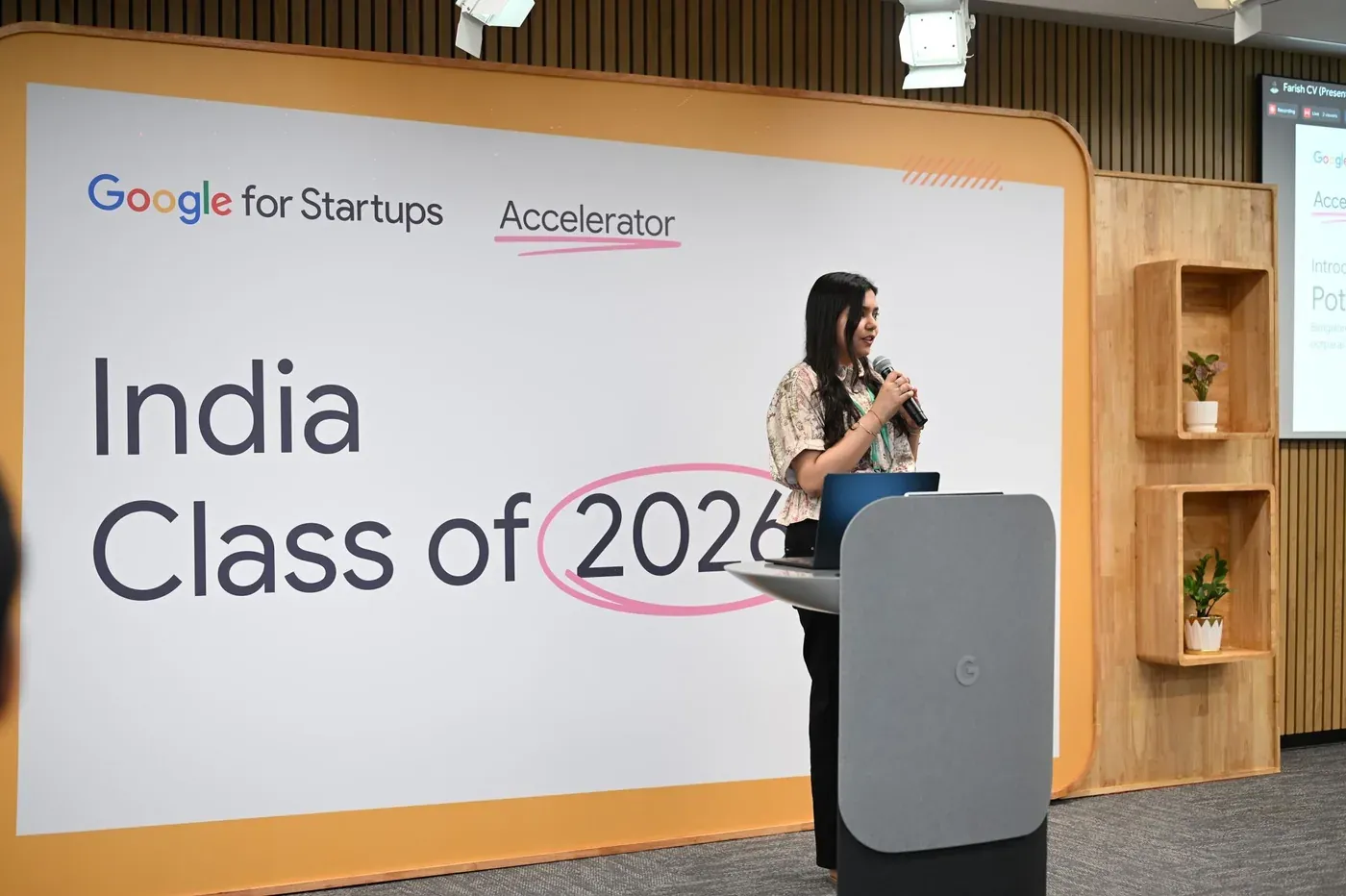 Pitching Potpie at Google for Startups Accelerator India, class of 2026
